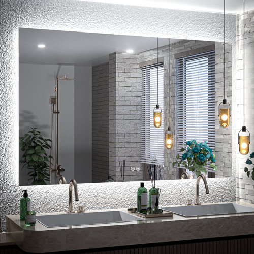 Ivy Bronx Sirard Frameless LED Lighted Bathroom Vanity Mirror Dimmable